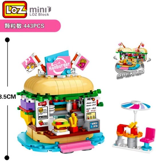 LOZ MINI Blocks - Kids Building Toys DIY Bricks - Burger Shop - Picture 1 of 3
